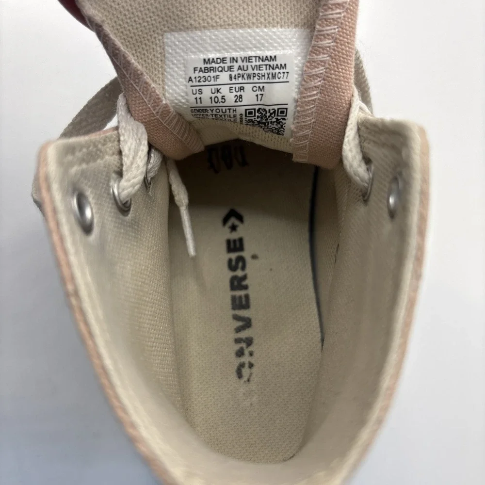 Converse‎ Chuck Taylor All Star Hi Top Sneakers Light Pink Canvas Youth Size 11